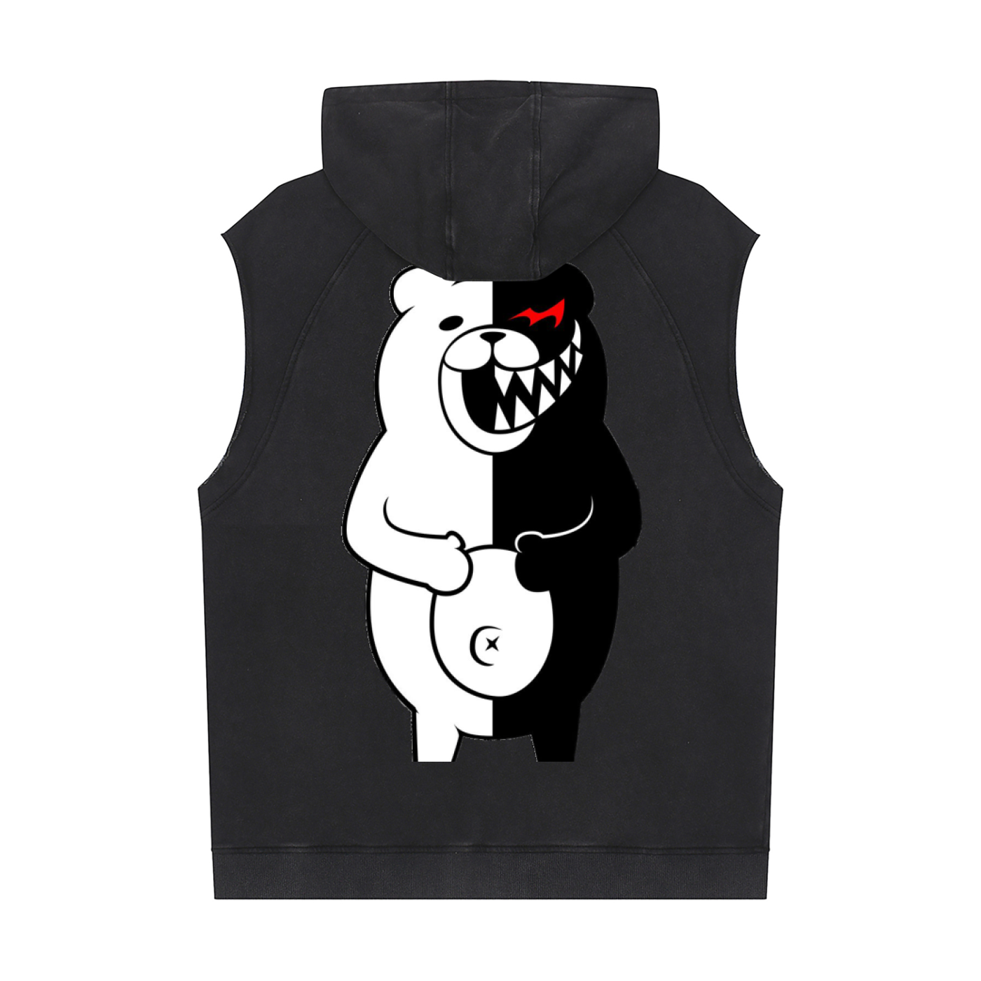 WAYZ Oversized Sleeveless Hoodie – Washed Black – Unisex - Image 2
