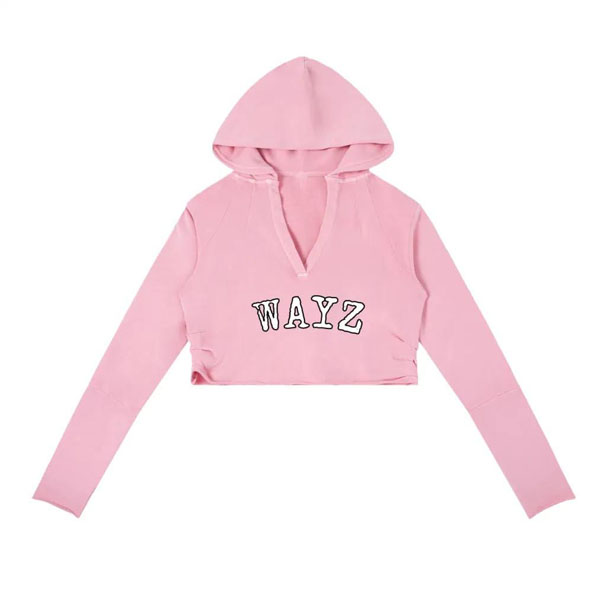 WAYZ "Muse" Cropped Hoodie – Soft Pink