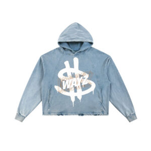 WAYZ "Phoenix" Oversized Graphic Hoodie – Washed Blue