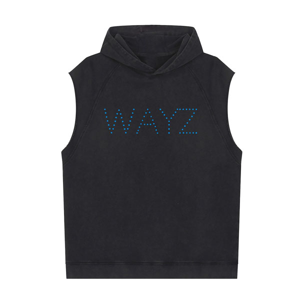 WAYZ Oversized Sleeveless Hoodie – Washed Black – Unisex