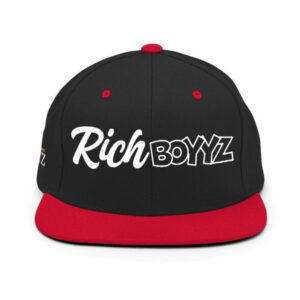 WAYZ "RichBoyz" Flat Peak Snapback Cap – Black & Red